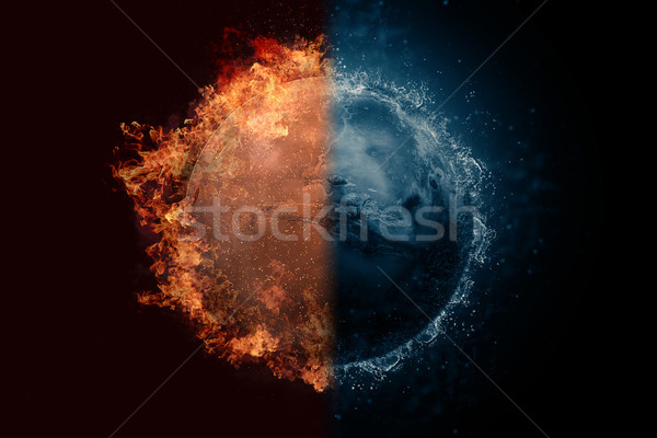 Planet Mars in fire and water. Concept sci-fi artwork Stock photo © NASA_images