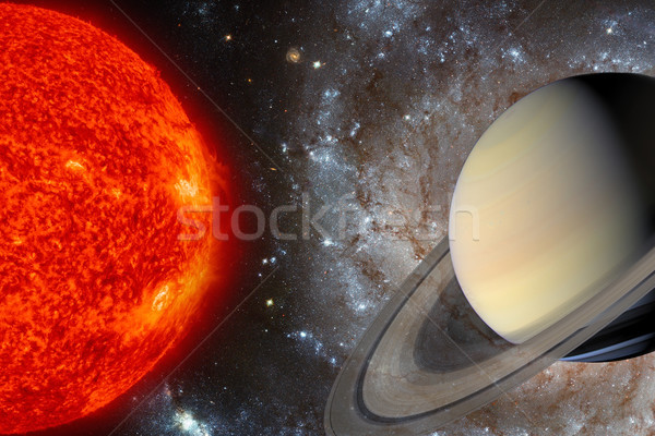 Stock photo: Solar System - Saturn. It is the sixth planet from the Sun.