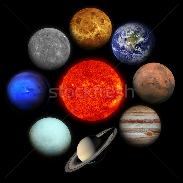Zonnestelsel planeten zwarte zon aarde pluto Stockfoto © NASA_images