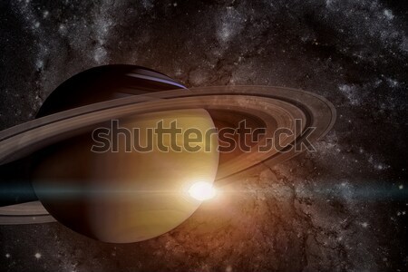 Sistemul solar planetă soare gaz gigant inel Imagine de stoc © NASA_images