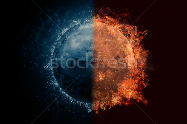 Planet Mars in water and fire. Concept sci-fi artwork Stock photo © NASA_images