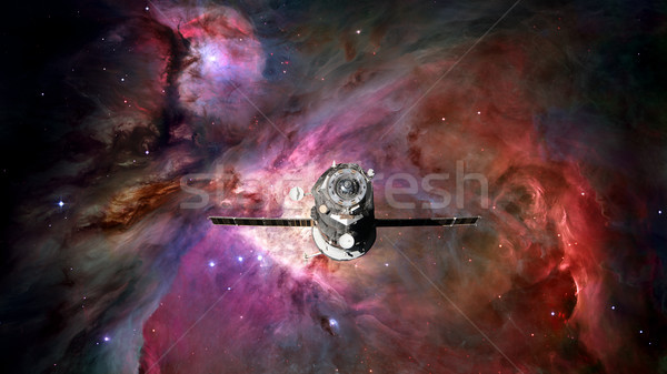 Spacecraft Progress orbiting the nebula. Stock photo © NASA_images