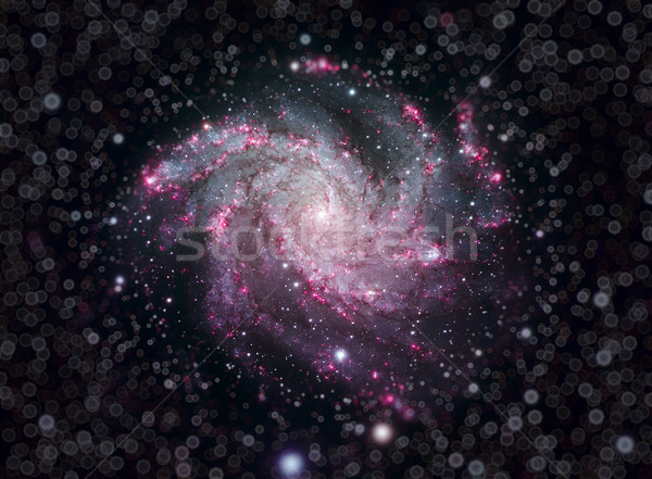 Focuri de artificii galaxie spirală imagine mic dincolo de Imagine de stoc © NASA_images