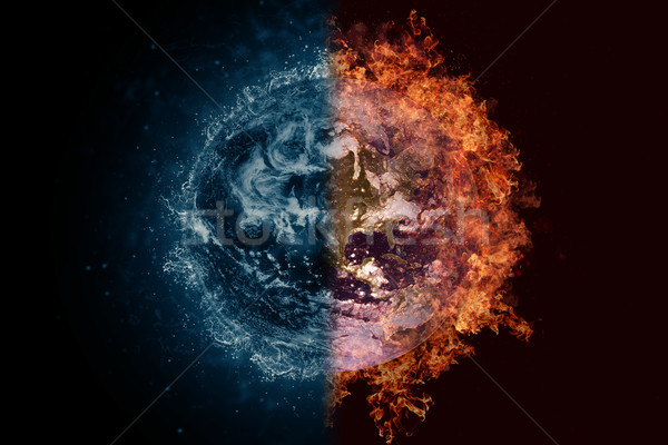 Planet Earth in water and fire. Concept sci-fi artwork Stock photo © NASA_images