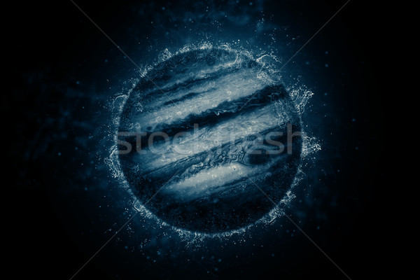 Stock photo: Planet in water - Jupiter. Science fiction art.