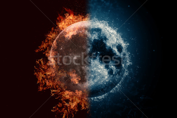 Moon in fire and water. Concept sci-fi artwork Stock photo © NASA_images