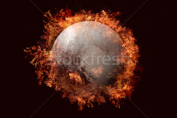 Planet in fire - Pluto. Science fiction art. Stock photo © NASA_images