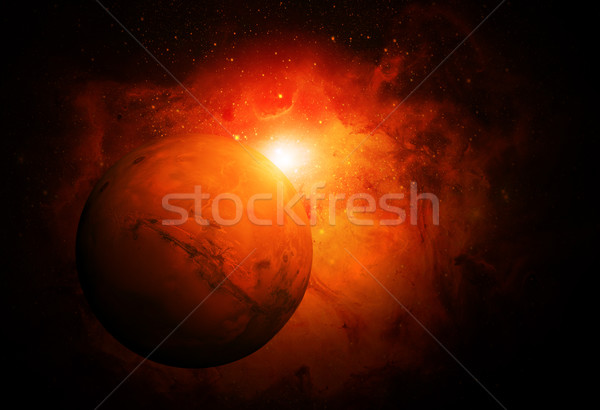 Sistemul solar al patrulea planetă soare subtire atmosfera Imagine de stoc © NASA_images