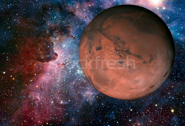 Sistemul solar al patrulea planetă soare subtire atmosfera Imagine de stoc © NASA_images