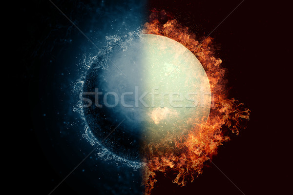 Planet Uranus in water and fire. Concept sci-fi artwork Stock photo © NASA_images