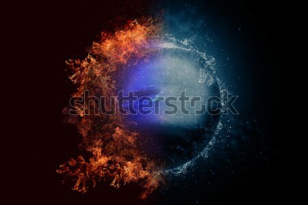 Imagine de stoc: Planetă · incendiu · apă · scifi · natură