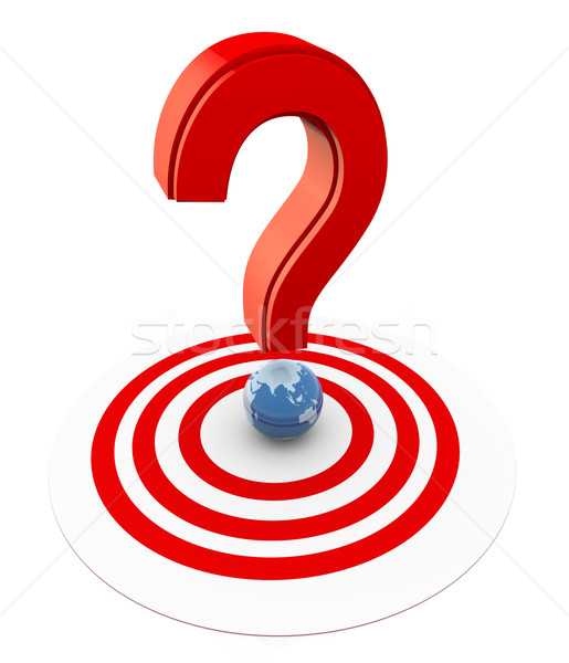 3d question mark on target Stock photo © nasirkhan