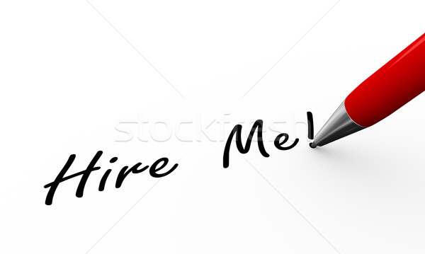3d pen writing hire me illustration Stock photo © nasirkhan
