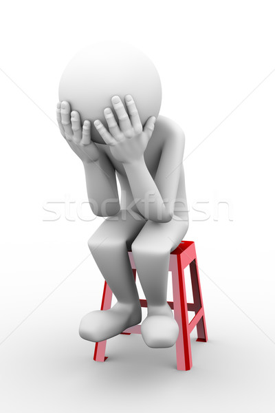 3D triest man illustratie Stockfoto © nasirkhan