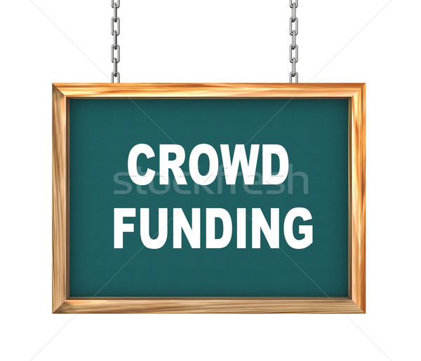 3d hanging banner - crowd funding Stock photo © nasirkhan