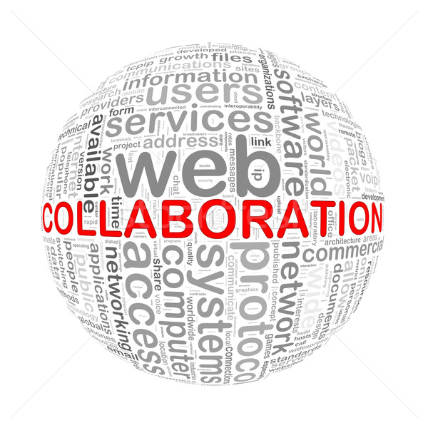 Wordcloud word tags ball of collaboration Stock photo © nasirkhan