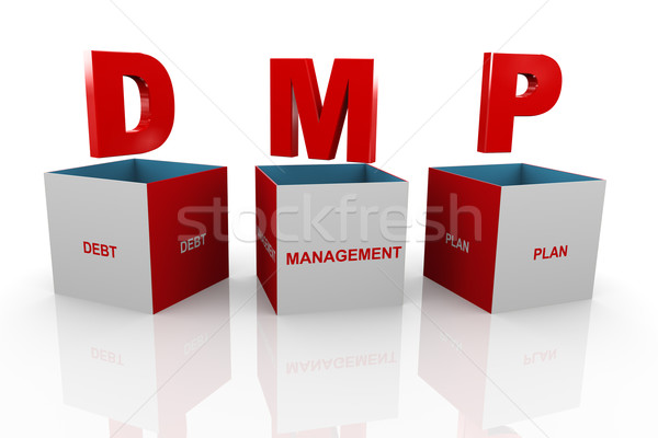 3d box of dmp - debt management plan Stock photo © nasirkhan