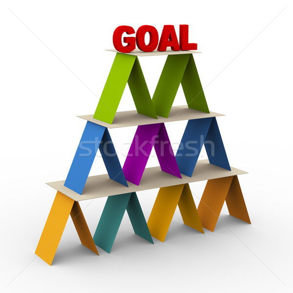 3d goal pyramid Stock photo © nasirkhan