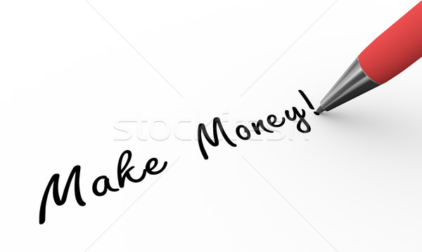 Foto stock: 3D · caneta · escrita · dinheiro · ilustração
