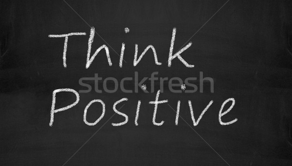 chalkboard think positive illustration Stock photo © nasirkhan