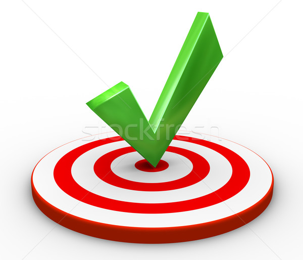 Stock photo: 3d tick on target