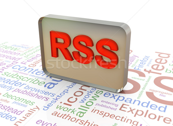 3D rss 紅色 因特網 商業照片 © nasirkhan