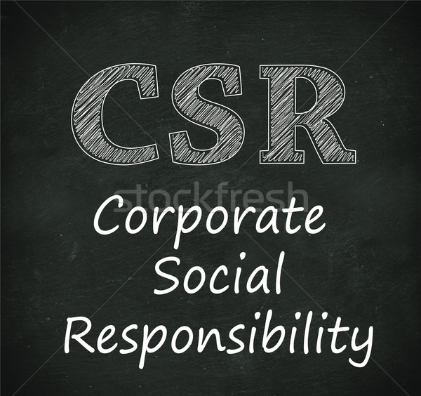Stock photo: Chalkboard illustration of csr - corporate social responsibility
