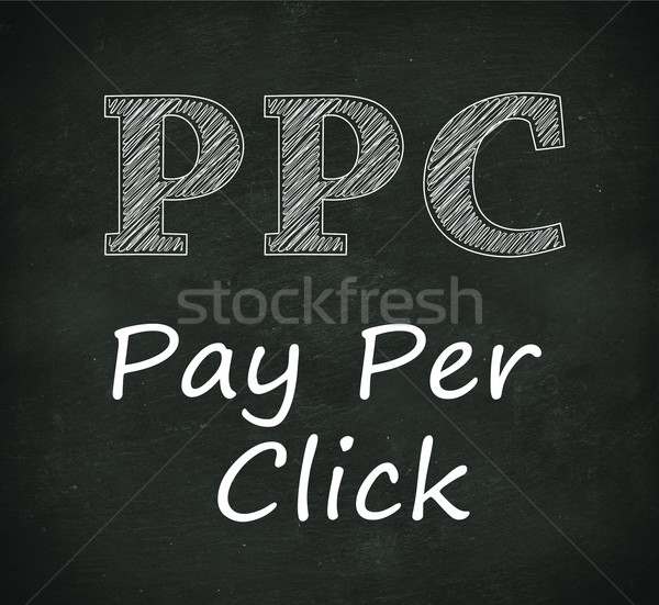 Chalkboard illustration of ppc - pay per click Stock photo © nasirkhan