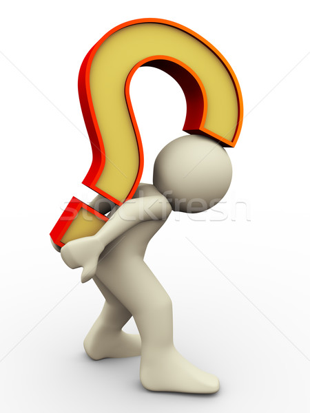 Stock photo: Man and question mark
