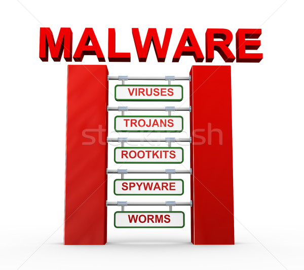 Foto stock: 3D · malware · ordenador · tecnología · seguridad