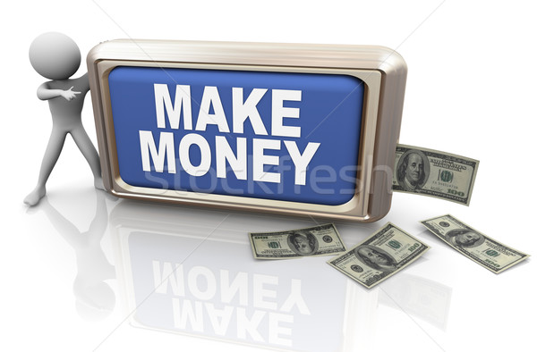 3d ember pénzkeresés 3d render férfi gyártmány pénz Stock fotó © nasirkhan