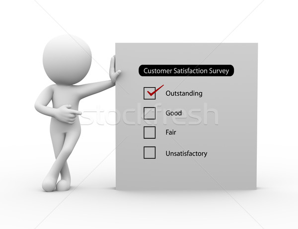 3d man with customer satisfaction survey Stock photo © nasirkhan