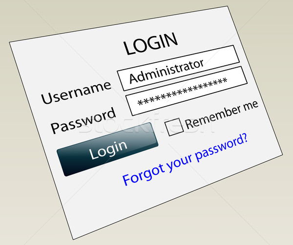 Website beveiligde inloggen wachtwoord internet Stockfoto © nasirkhan