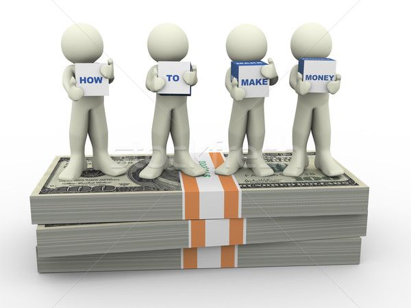 Gens 3d argent rendu 3d hommes [[stock_photo]] © nasirkhan