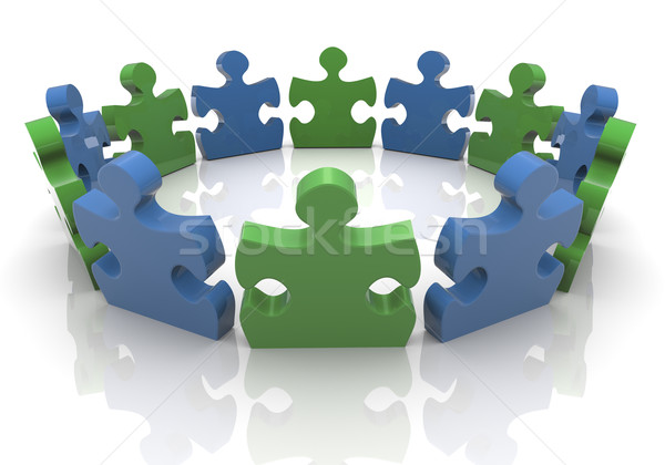 3d puzzle group Stock photo © nasirkhan