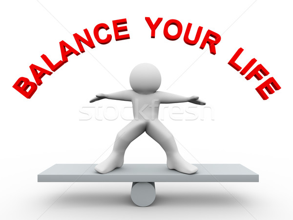 3d man - balance your life Stock photo © nasirkhan