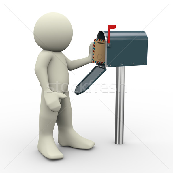 Uomo 3d mailbox rendering 3d persona busta Foto d'archivio © nasirkhan