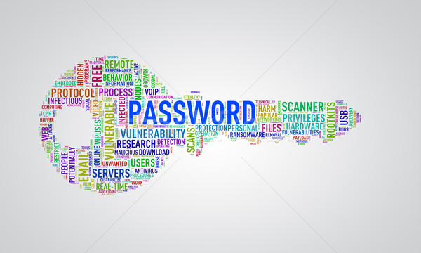 Key shape wordcloud tag password Stock photo © nasirkhan