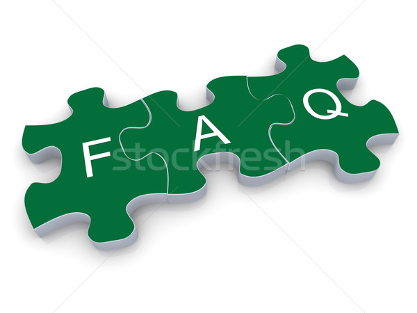 3D FAQ Puzzle 3d render häufig Fragen Stock foto © nasirkhan