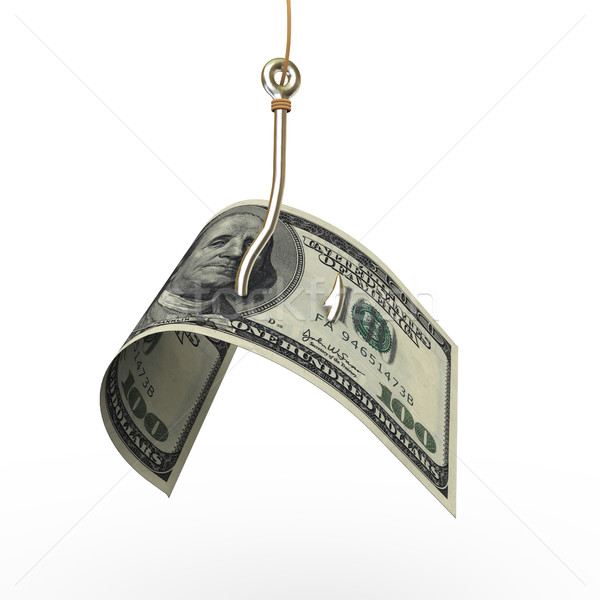 3D dollar valuta nota vissen haak Stockfoto © nasirkhan