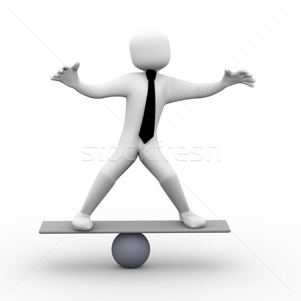 3d person balancing on scale illustration  Stock photo © nasirkhan