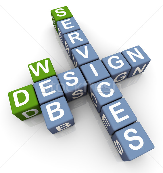 Kruiswoordraadsel web design diensten 3D internet wereld Stockfoto © nasirkhan