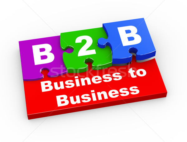 3d b2b puzzle pieces illustration Stock photo © nasirkhan