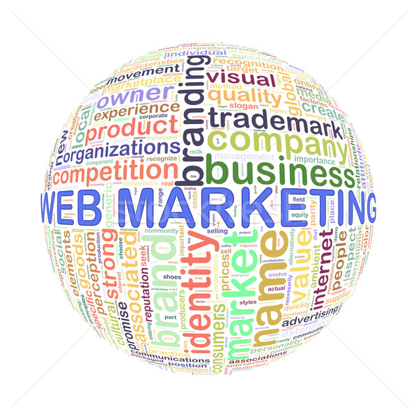 Wordcloud word tags ball of web marketing Stock photo © nasirkhan