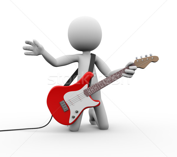 3D guitariste jouer guitare électrique Rock Photo stock © nasirkhan