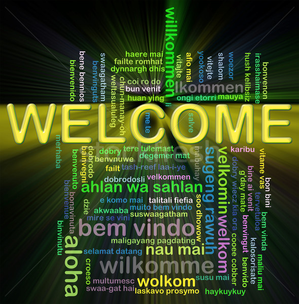 Wordcloud welcome Stock photo © nasirkhan