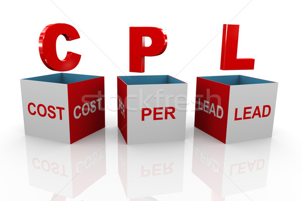 3d box of cpl - cost per lead Stock photo © nasirkhan