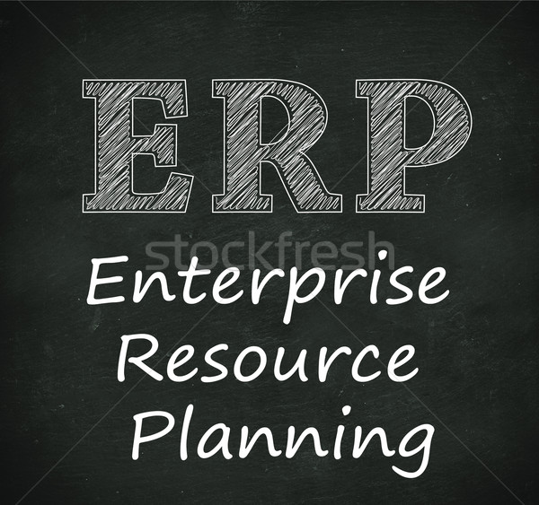 Chalkboard illustration of erp - enterprise resource planning Stock photo © nasirkhan