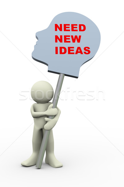 3d man - human head new ideas Stock photo © nasirkhan