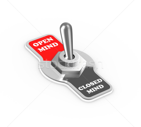 3d open close mind toggle switch button Stock photo © nasirkhan